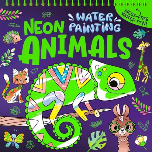 Neon Water Painting Animals: Mess Free Activity Book