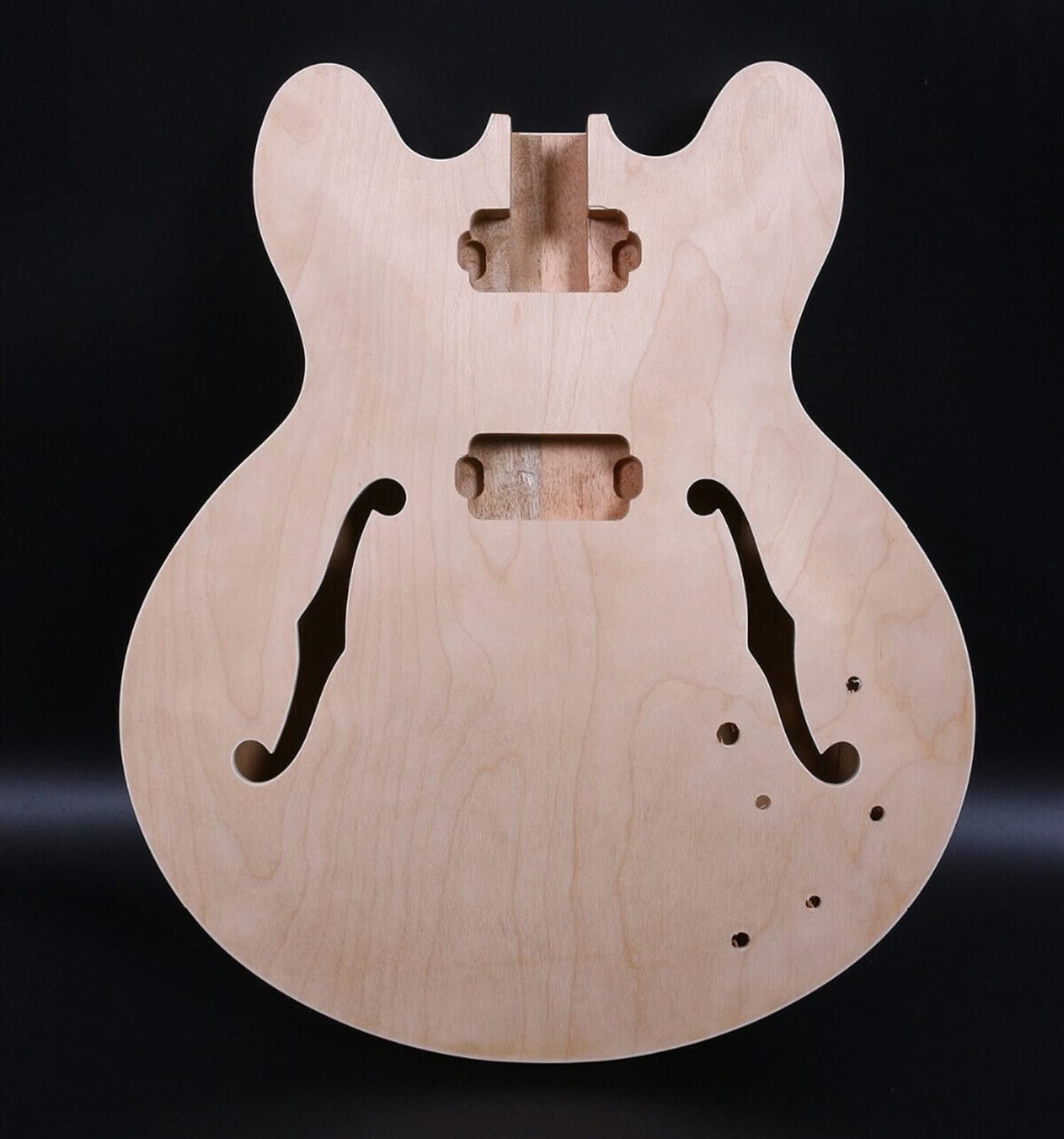 FLFL Niedokończony Zestaw Gitary Elektrycznej Klonowa Szyja Gitara I Ciało Gitarowe Majsterkowanie Hollow Gitara Elektryczna Niedokończony zestaw gitarowy