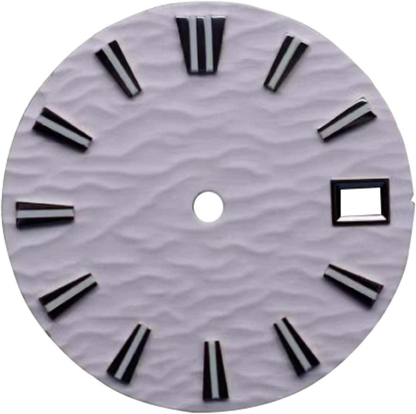 NH35 Wave Pattern Watch Dial, Strong Green Luminous C3 Modified Dial for DIY Diving Watch Watch Accessories