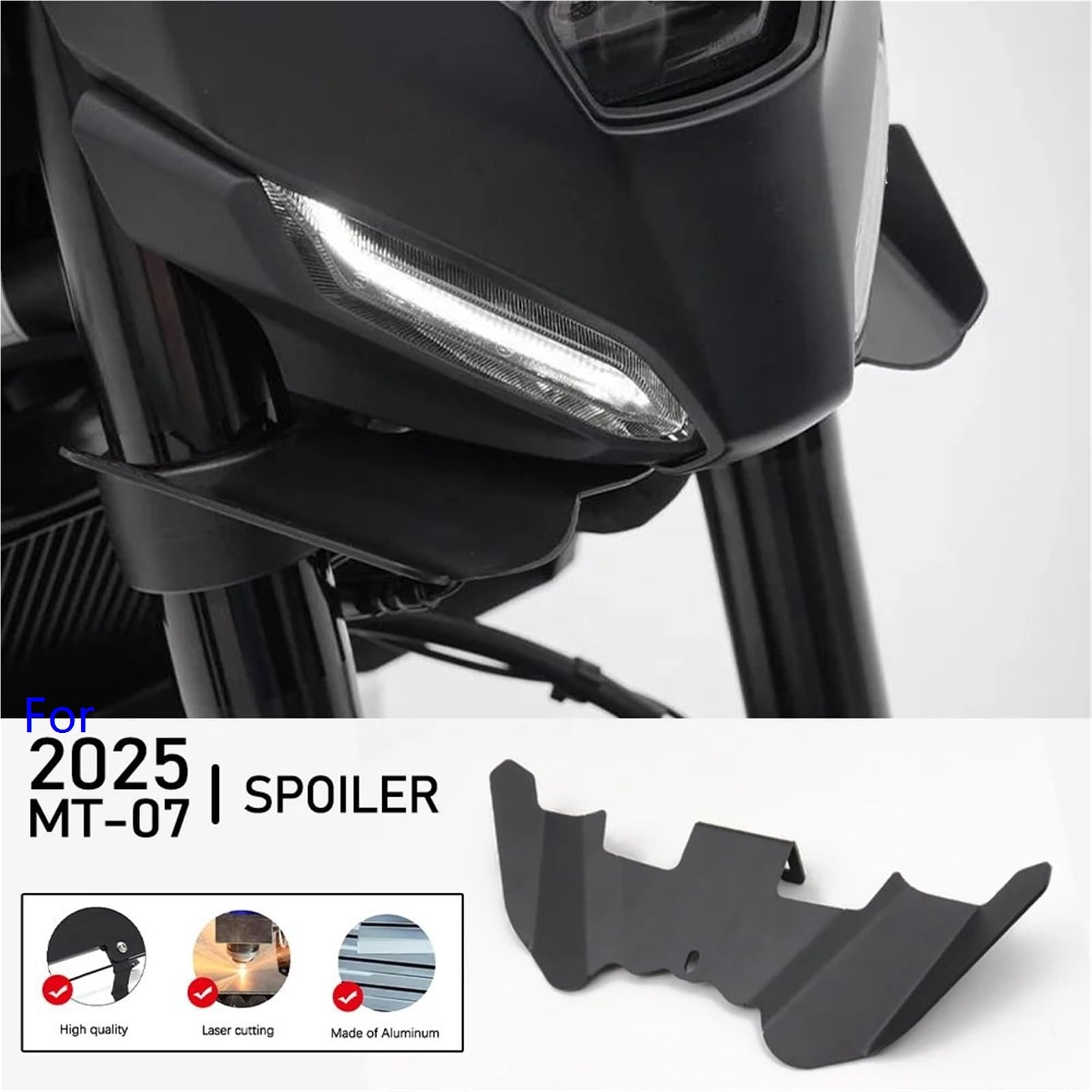 Front Bumper Splitter dachowy Pasuje do Yamaha MT07 2025 Spoiler sportowy Winglet dociskowy aerodynamiczny spojler skrzydłowy