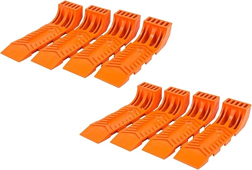 Miniatura 10 de Mytee Products Patines de neumáticos entrelazados para camión de grúa, camión de auxilio, transportador de vuelco, color naranja (juego de 4 piezas)