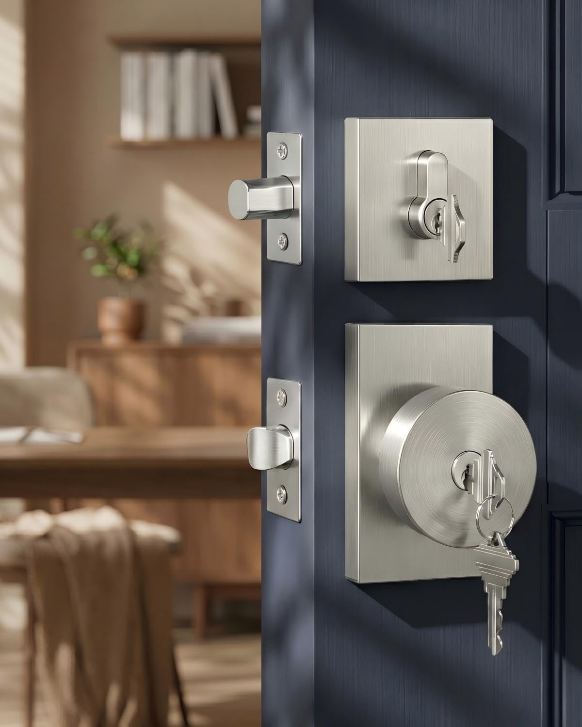 Brushed Gold Door Lock Set - Keyed Alike & Deadbolt -15 Brushed Gold Door Lock Set - Keyed Alike & Deadbolt -15