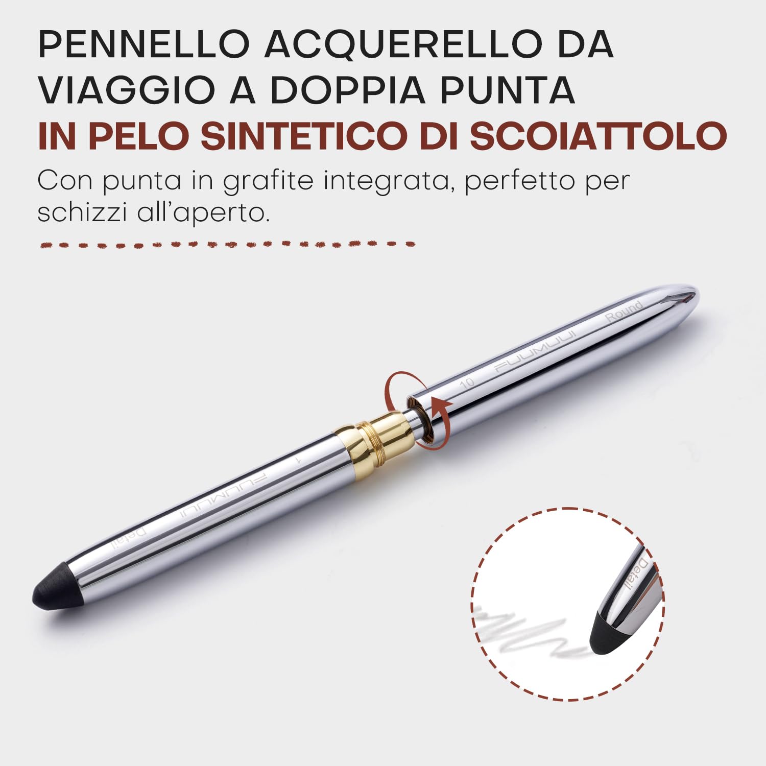 Kit Acquerelli da Viaggio con Sketchbook - 36 Colori, Tavolozza e Pennello da Viaggio, 20 Fogli in Carta 100% Cotone 300 g/m², Copertina in Pelle Vegana, ideale per Urban Sketching, Pittura all'Aperto
