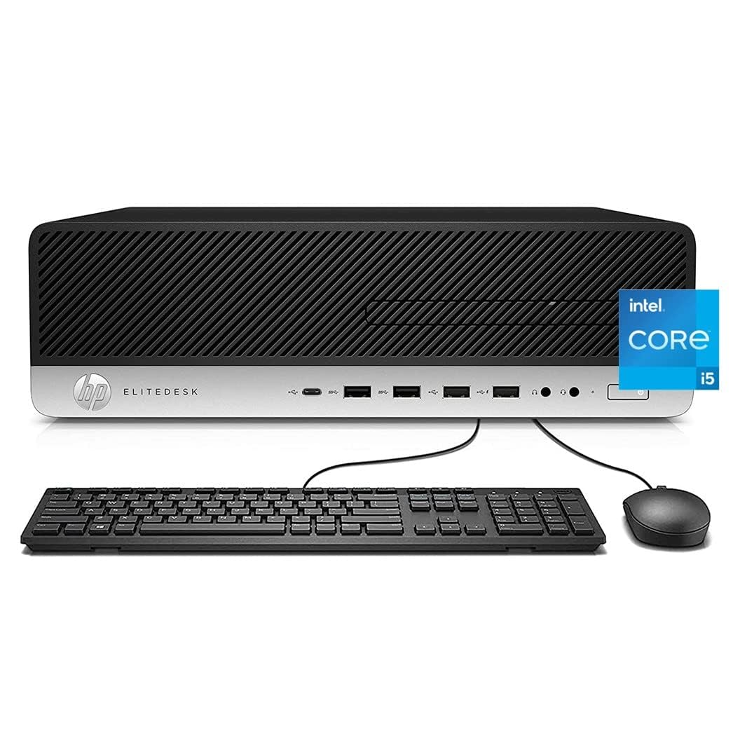 HP EliteDesk 800 G3 SFF - Ordenador de sobremesa (Intel Core i5-6600, 16 GB de RAM, 256 GB SSD, WiFi, Bluetooth, teclado QWERTY de EE.UU., Windows 11 Pro (reacondicionado)