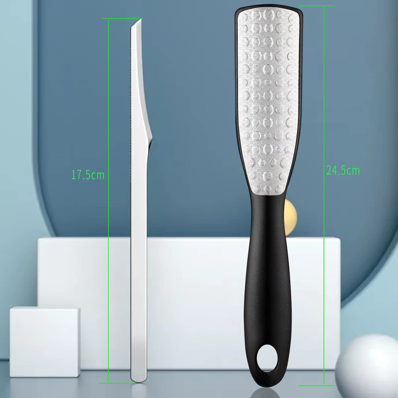 rappe pies pedicura,rape pies,Lima de pie de acero inoxidable, se puede utilizar para el cuidado de los pies, corte láser de doble cara impermeable y antioxidante, no es fácil de ocultar la