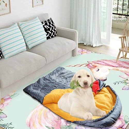 Miniatura 8 de Lifeunion - Saco de dormir para perro, impermeable, cálido, plegable, para viajes, campamento, senderismo, mochilero (gris + naranja)