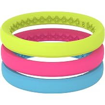 Groove Life Stackable Ring Set for Women, Breathable Silicone Wedding Bands | Medical-Grade Silicone, Stackable Comfortable Fit, Flexible Rubber Ring Set, Safe Breakaway Design for Gym, Travel & Workout