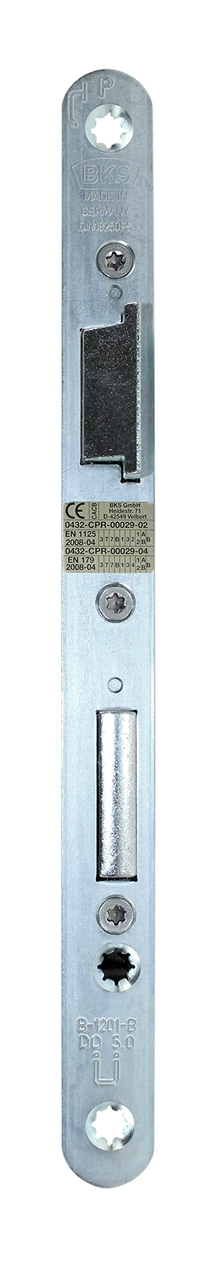 BKS FH Panikschloss Türschloss/Stahltürschloss, Funktion B mit geteilter Nuss, Dornmaß 55mm, Entfernung: 72mm, Stulp: 20x235mm abgerundet, DIN Rechts, incl. SN-TEC® Montageset (RECHTS)