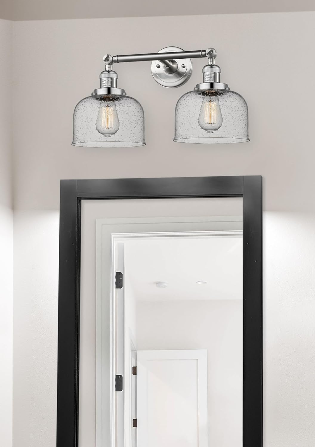 Innovations 208L-SN-G78 2 Vertical Bath Vanity Light, Brushed Satin Nickel