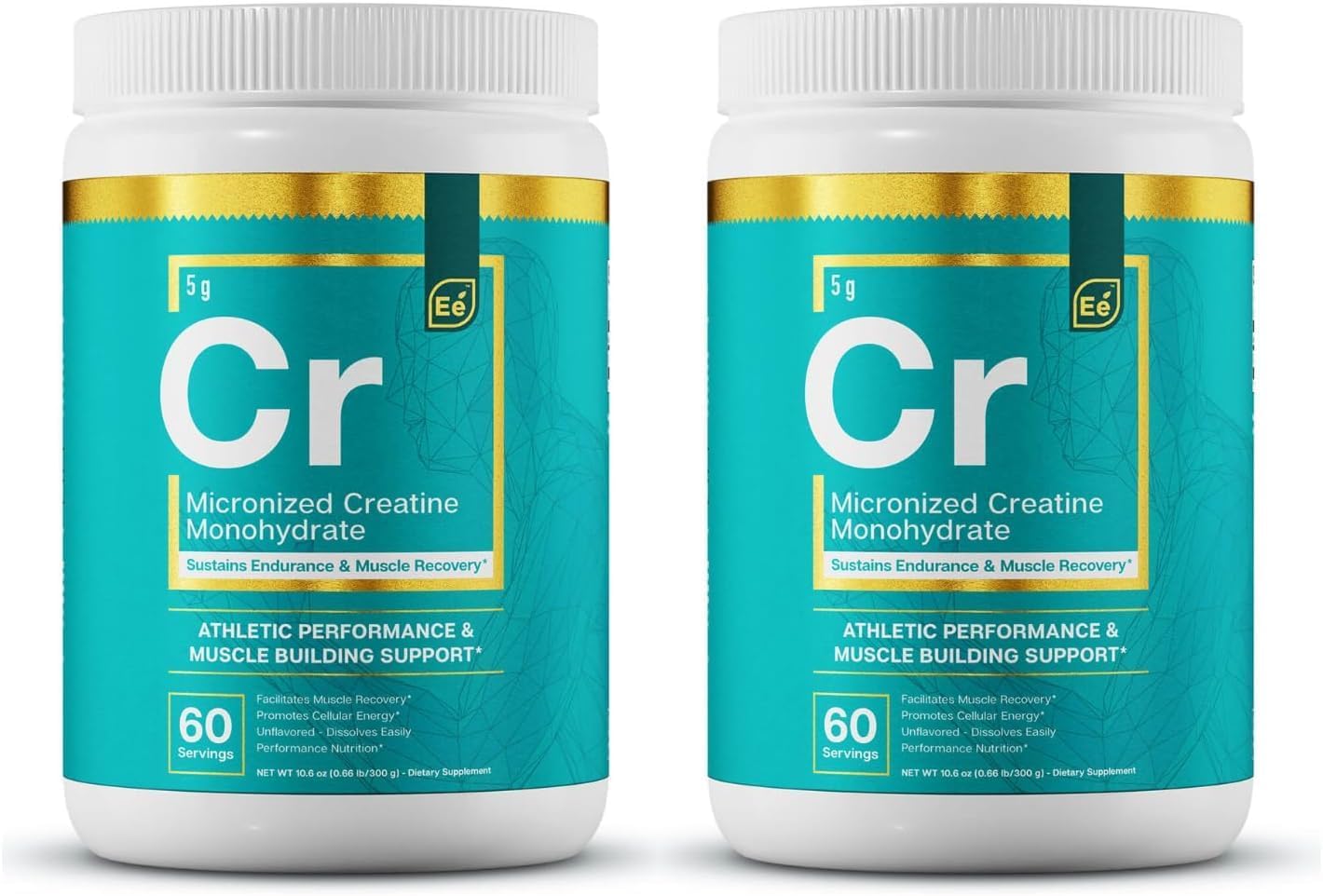 Essential Elements Monohydrate Creatine Powder for Women and Men – Micronized Creatine Instantized – Unflavored Pure Creatine Powder Supplements 120 Servings (2 Pack)