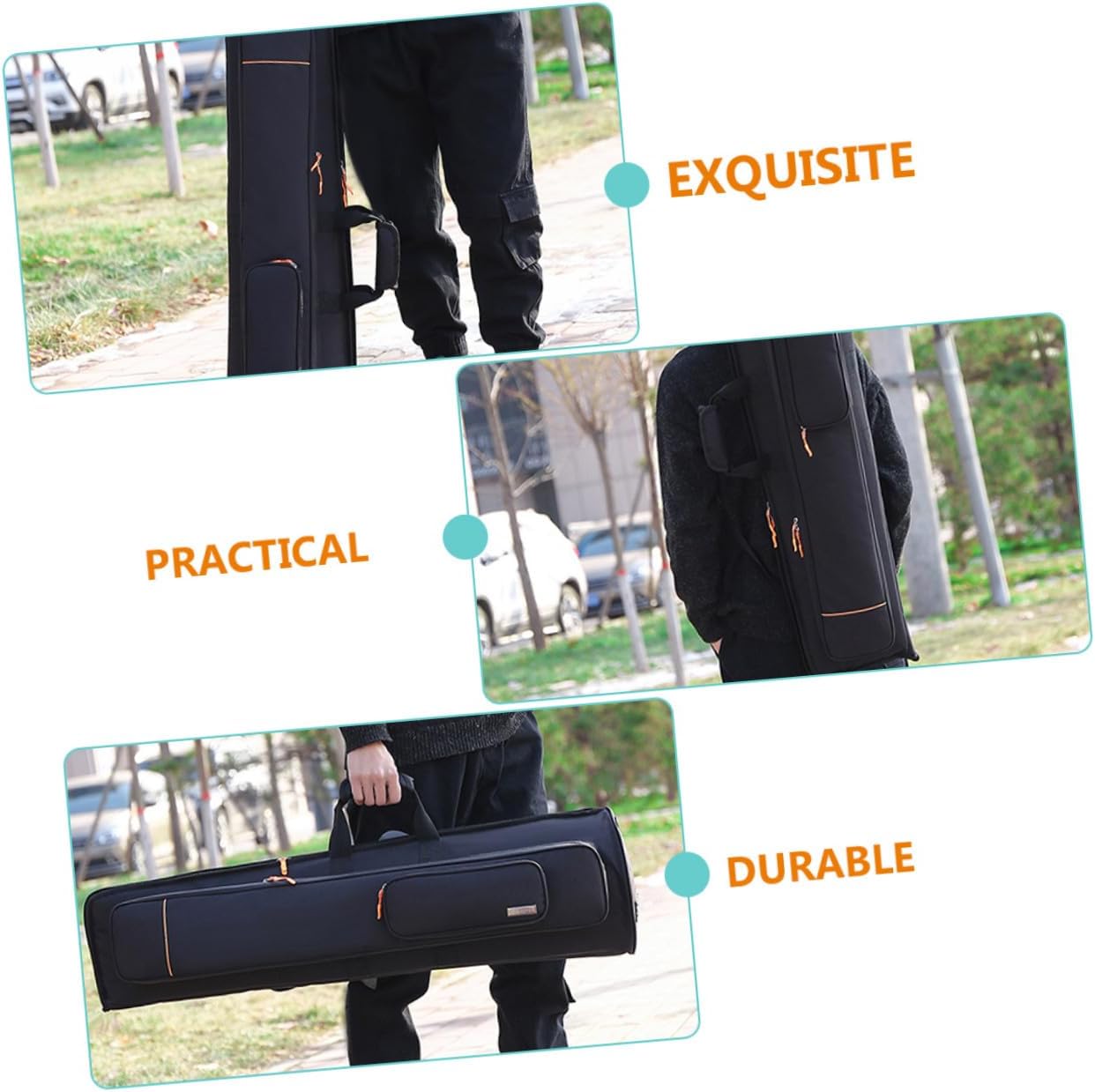 Luxshiny Trombone Bag with Double Shoulder Straps High-density Oxford Cloth Musical Instrument Carrying Case for Tenor Bass Trombone Protection and Shockproof Storage