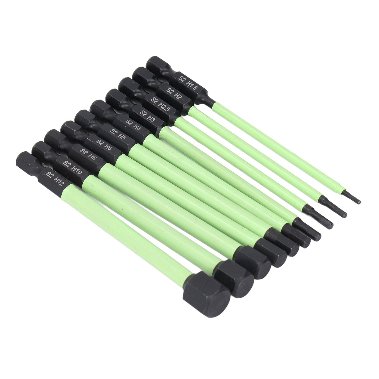 Schlag-Sechskant-Bits Set 10-teilig (SAE) – Aus S2-Stahl, Magnetisch, 50 Mm Länge, Für Schlagschrauber