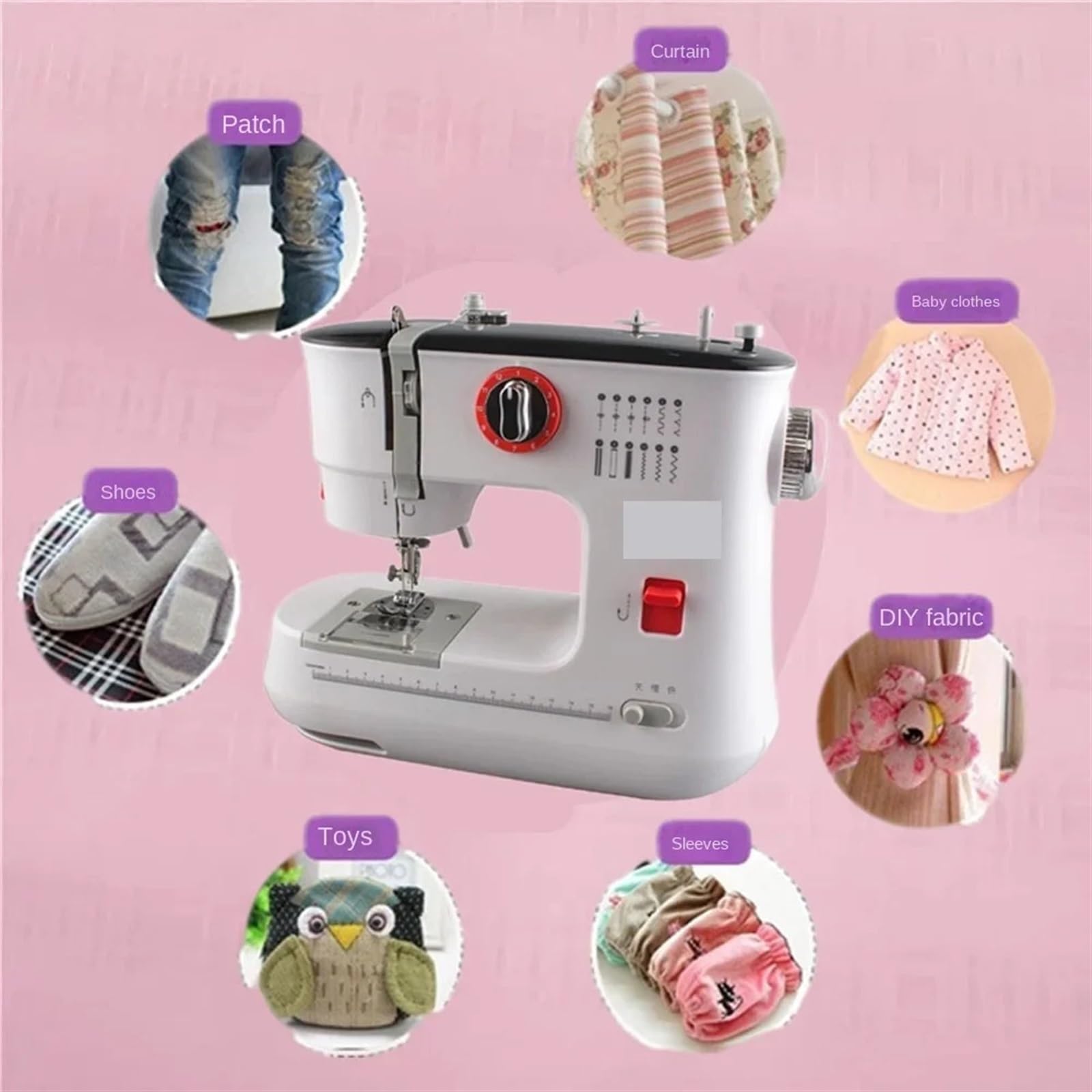 Maszyna do szycia, Automatyczna maszyna do szycia overlock do domu, elektryczna, mała, wielofunkcyjna, do jedzenia, gruba maszyna do szycia