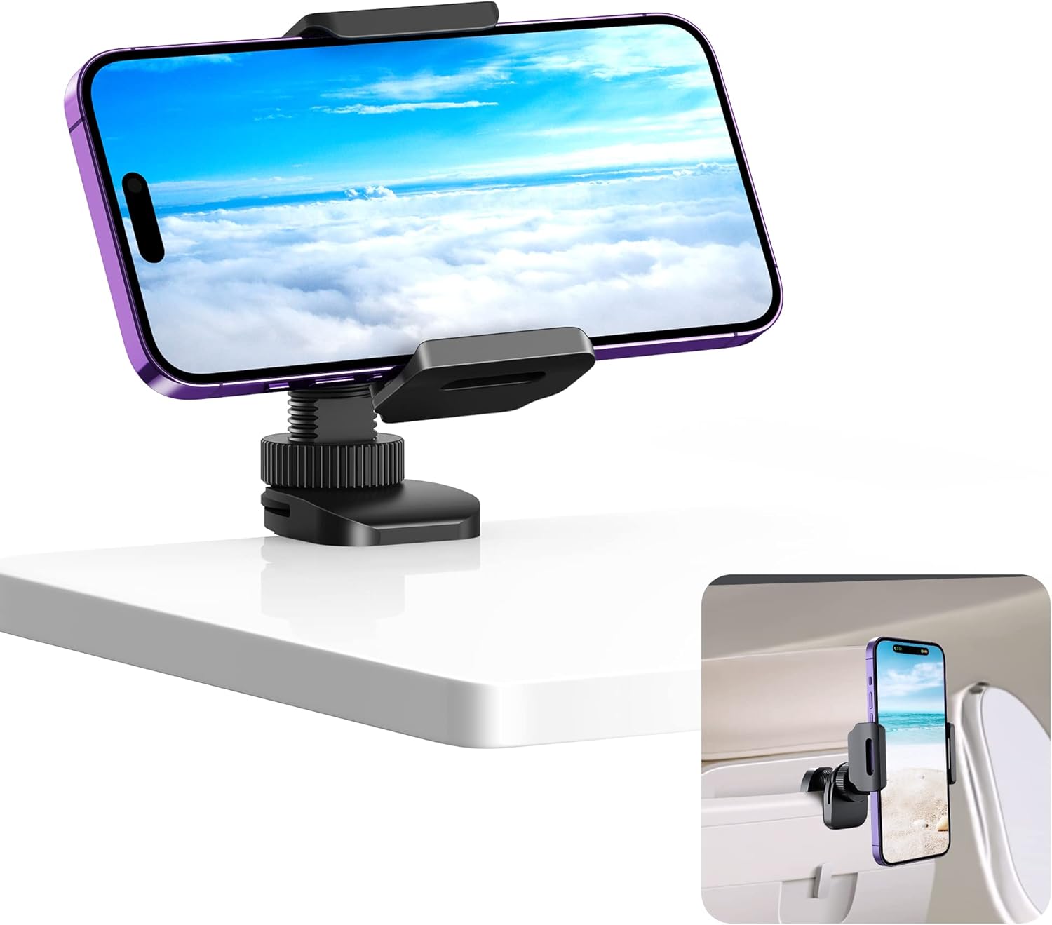 Elitehood Newest Metal Airplane Travel Phone Holder Mount