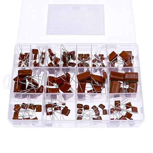 AARTERZZA 150 Pack CBB Metal Film Capacitor Kit 15 Values 400V 630V Mixed Pack 1NF 2NF 3NF 3NF 4NF 7NF 10NF 22NF 33NF 47NF 68NF 100NF 220NF 330NF 470NF 560NF .