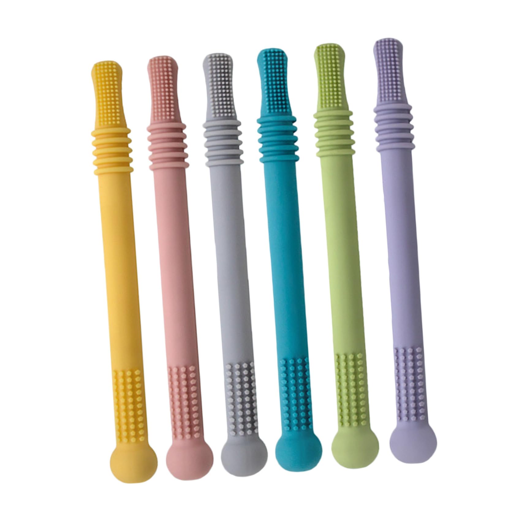 Molare per Dentizione in Silicone 6 Pezzi per Ragazzo Ragazza e Adulti | Tubo Cavo, Favorisce Movimento Mandibolare e Abilità Orali, Adatto a Regalo Nascita o Compleanno