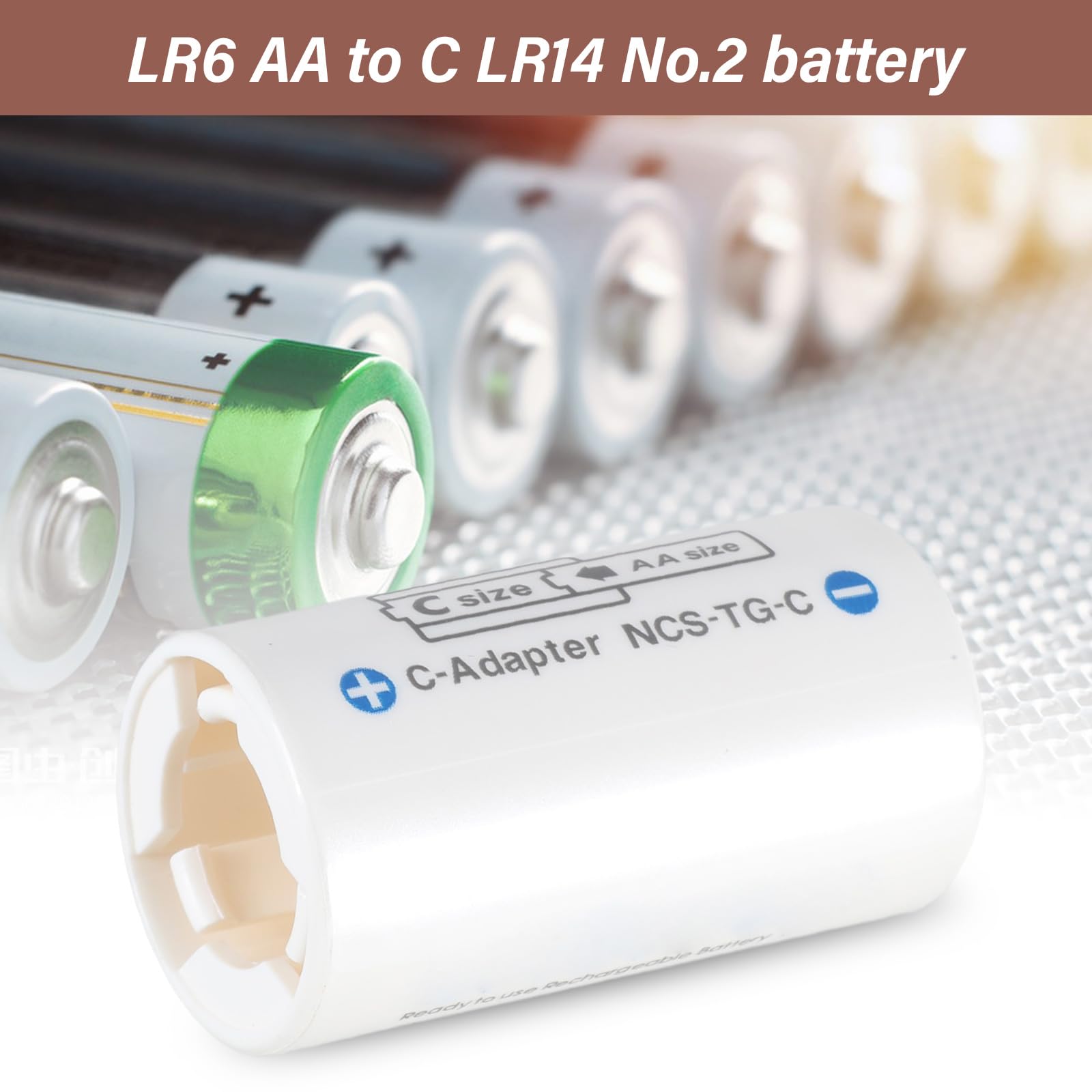 ljhnba Battery Adapter Case from LR6 AA to C LR14 Size Conversion for Electronic Gadgets and Instruments