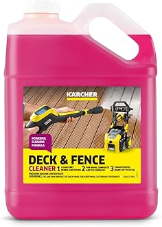 Kärcher Wood Fence & Deck Cleaner, Removes Dirt and Grime from Wood, Composite, and PVC, Highly Concentrated, Makes up to 40 gal of Cleaner, Residue Free