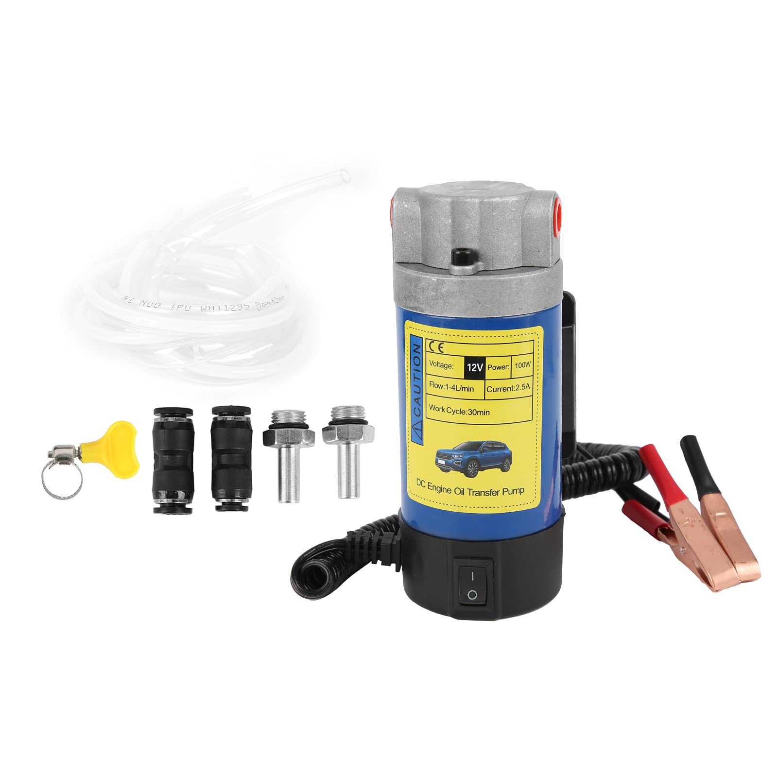 KIMISS Bomba Extractora de Aceite de 12 V para Automóviles, Motocicletas y botes: Bomba de Transferencia de de Fluido de 100 W con Tasa de 1-4L/min para Cambios de Aceite Eficientes