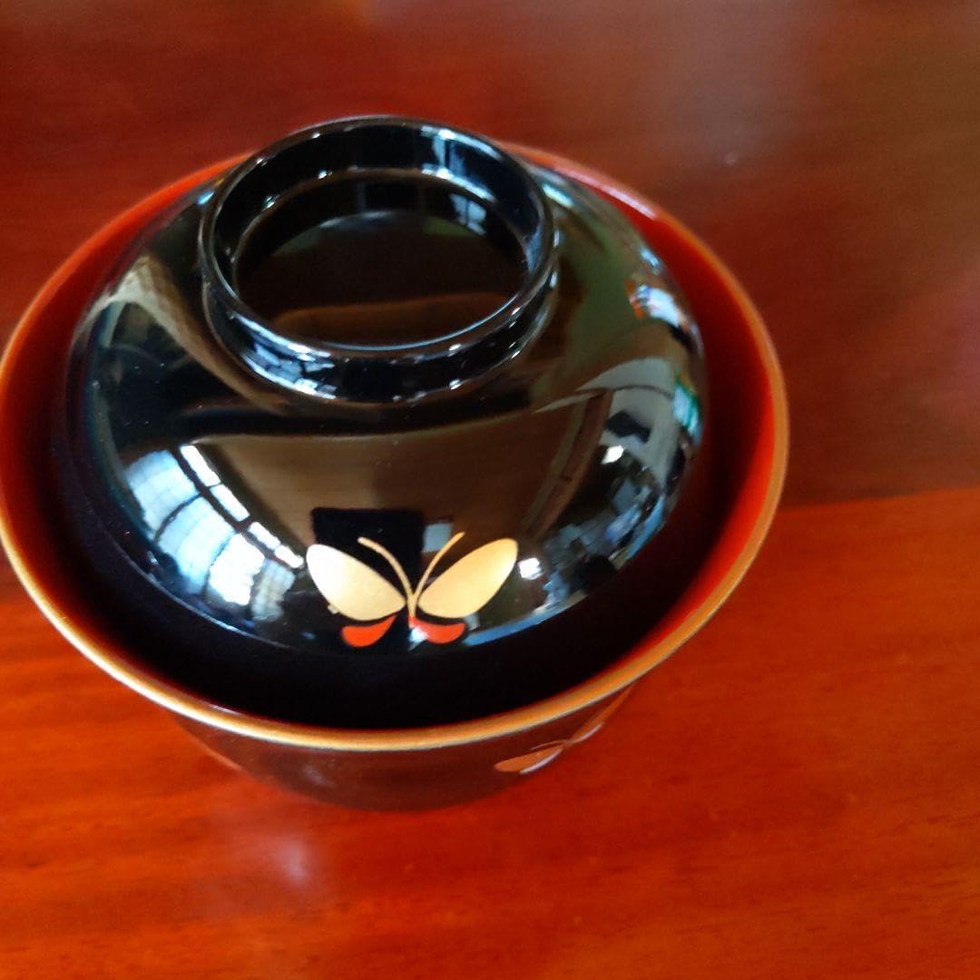 津軽塗 汁椀5個セット 青森県産ヒバ材 唐塗 むらた工芸 箱付 津軽塗