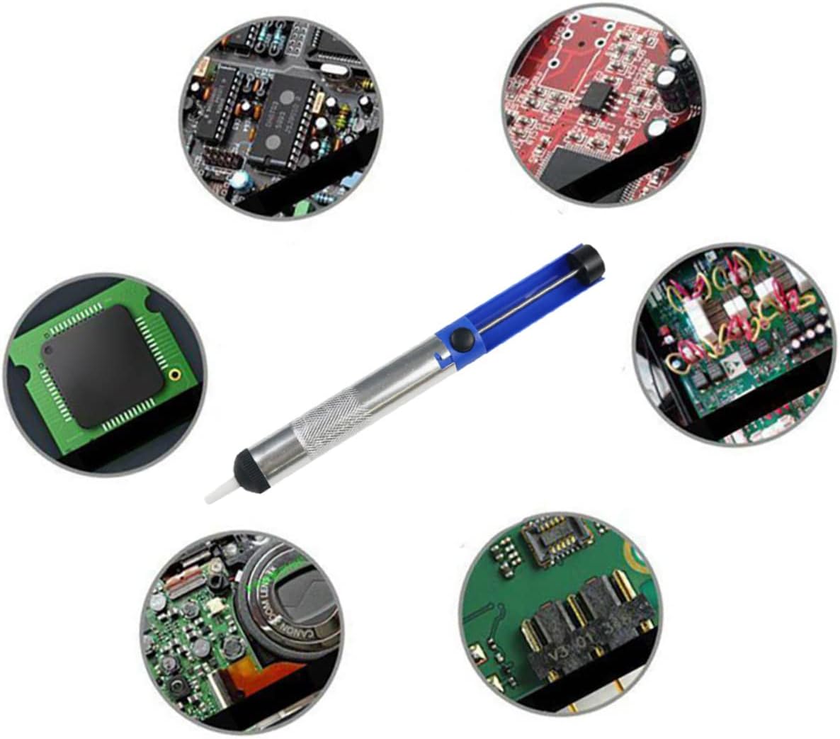 4Pcs Manual Desoldering Pump Skid Solder Sucker Tool with Powerful Suction for Efficient Solder Removal From Circuit Boards for Electronics Repair and Maintenance