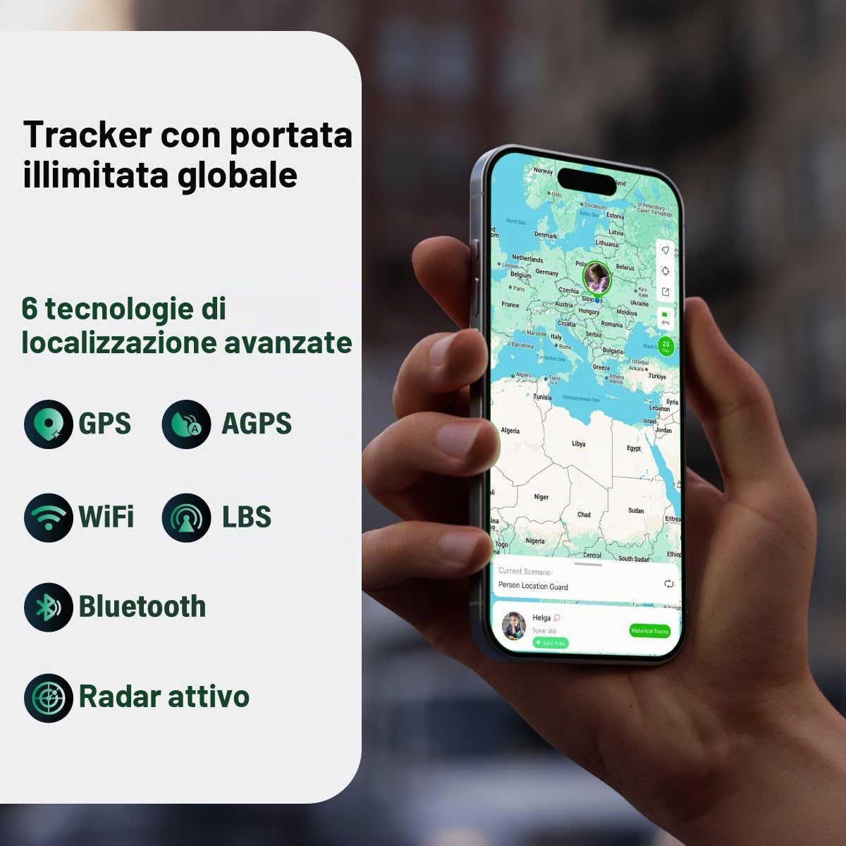 GlocalMe KeyTracker, 4G LTE Global GPS Tracker per bambini, veicoli, bagagli e oggetti di valore, Smart Tag con GPS, AGPS, LBS, Bluetooth, Wi-Fi e tecnologie di localizzazione del radar attivo,