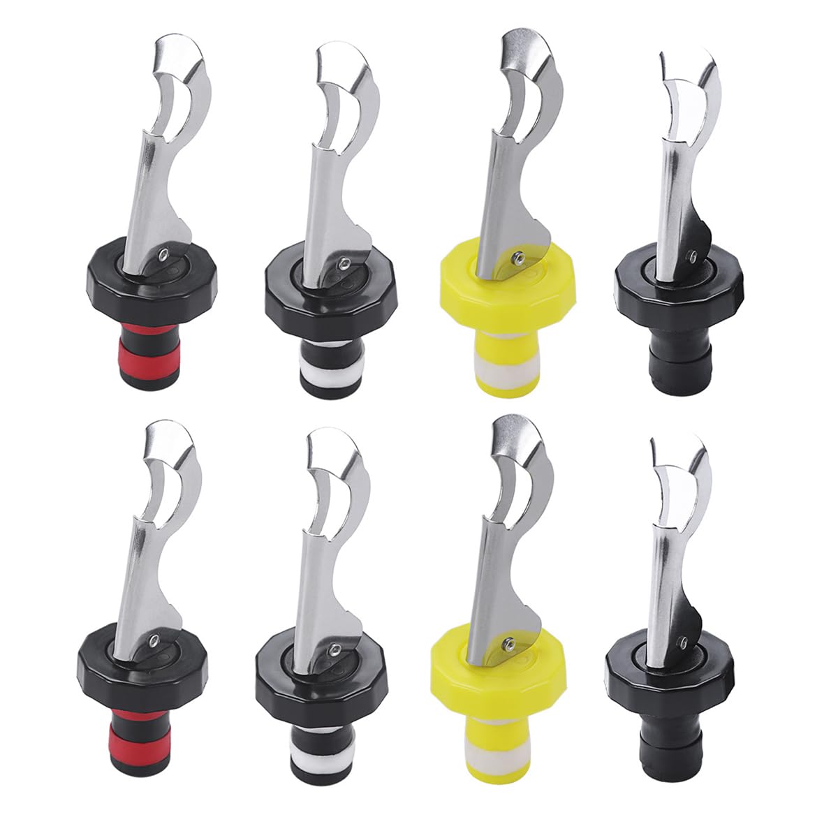 8 Pcs Wine Bottle Stoppers, Lever-Arm Beverage Bottle Stopper, Reusable Silicone Bottle Stoppers Leak-Proof Champagne Stopper for Champagne Beer Red & White Wines (Color)