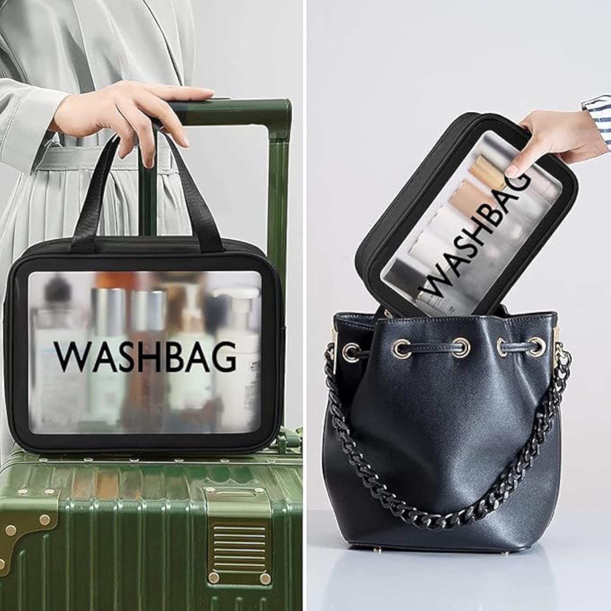 Set of 3 Waterproof PVC Makeup Bags