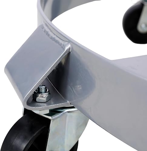 Miniatura 5 de Carretilla de tambor de 55 galones, Dolly de acero resistente de 1000 libras, con tirantes cruzados y 4 ruedas giratorias, carros de mano con marco