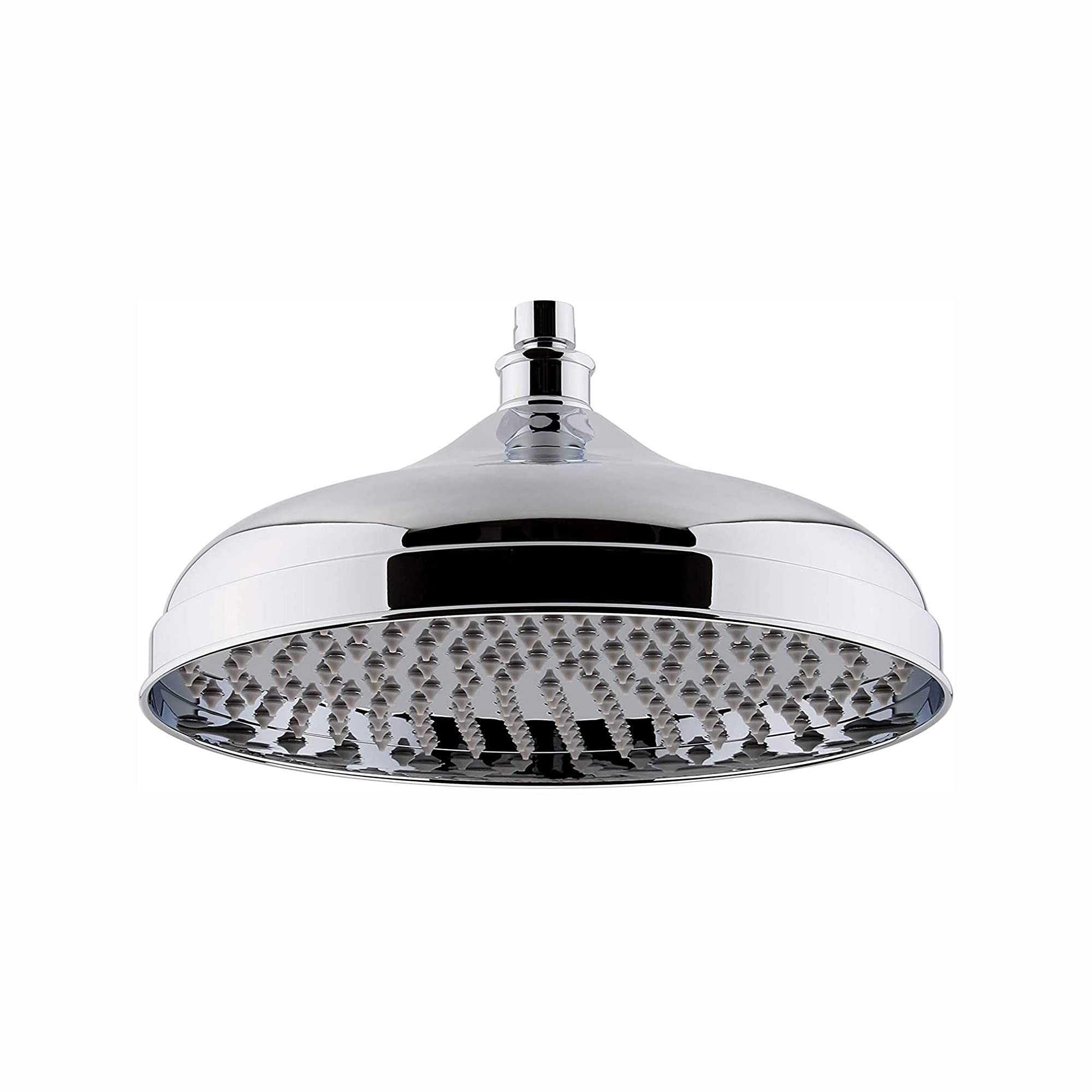 Enki Chrome R38, 300Mm Traditional Fixed Large Shower Head Solid Brass, Replacement Shower Head, Round Rose, Mixer Rainfall Shower, Modern Design, Easy Clean & Easy To Install
