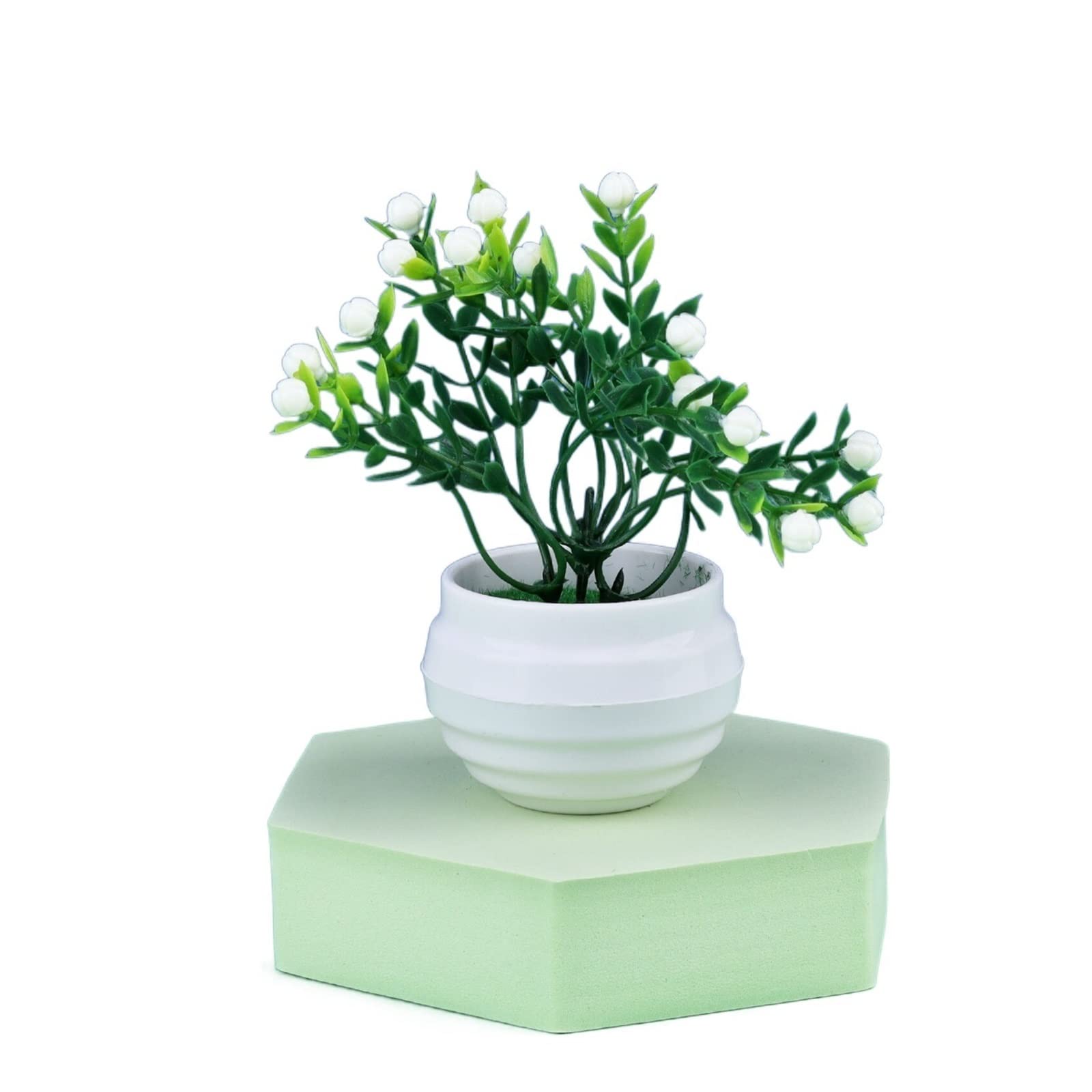 Plantes artificielles en pot SISWIM, mini fleurs artificielles et fausse verdure de bureau