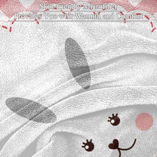 Jeté de canapé couverture polaire lapin de Pâques plaid microfibre chaud