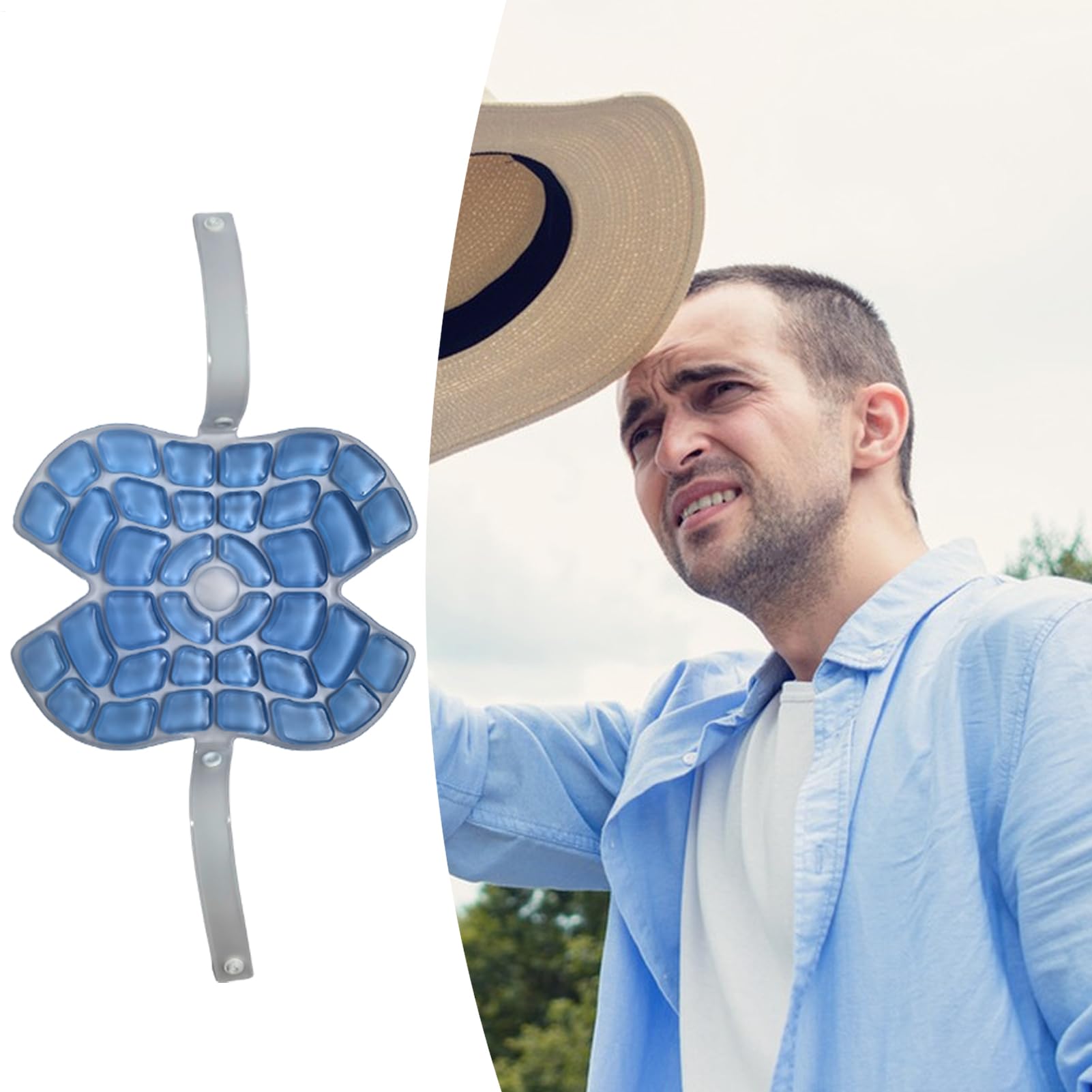 Cappello Con Ghiaccio - Cuscinetto Rinfrescante | Cuscinetto Superiore Casco Con Effetto Freddo Per Uomini Sport Equestri Escursioni All'Aperto