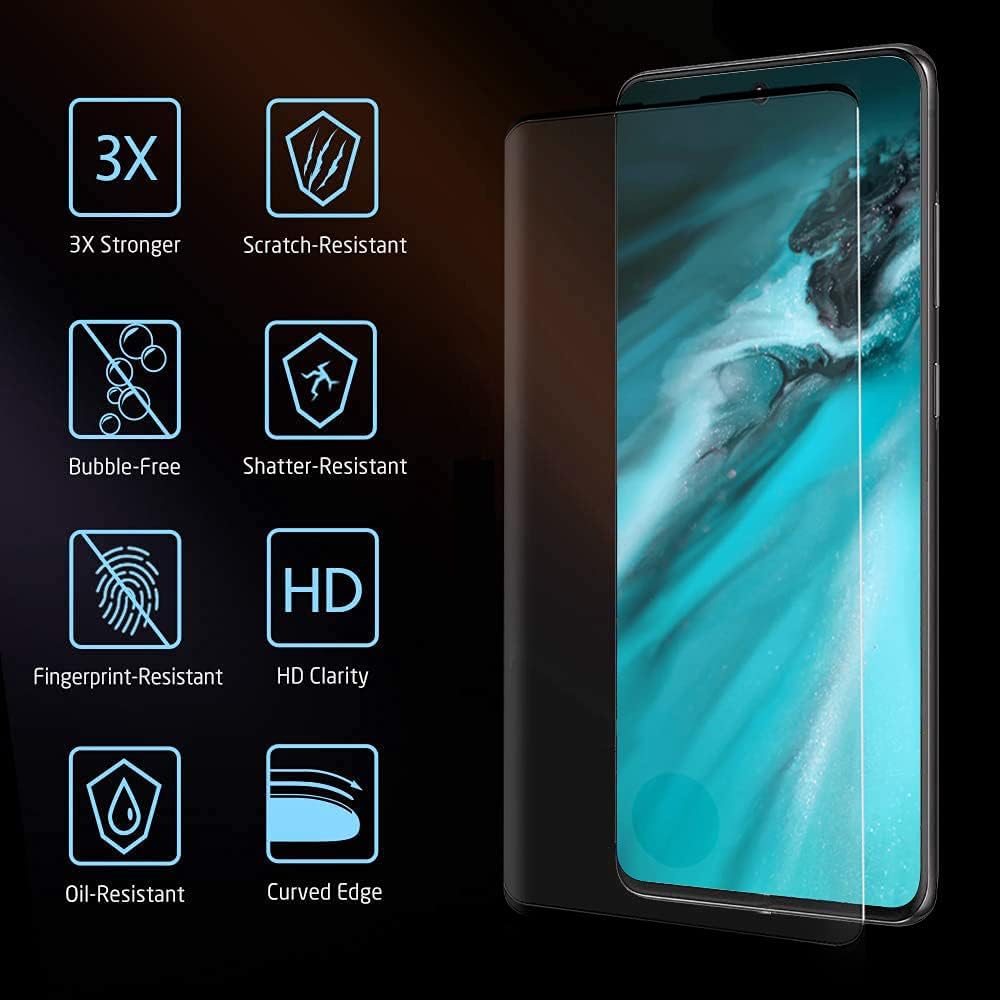 [2+2 Pack] Galaxy S20 Screen Protector,(S20 5G) Include 2 Pack Tempered Glass Screen Protector + 2 Pack Tempered Glass Camera Lens Protector,9H Hardness,Anti-Fingerprint,Anti-Scratch for Galaxy S20
