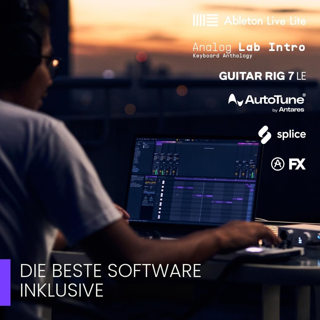 Arturia - MiniFuse 1 - Kompaktes USB-Audio-Interface mit Kreativer Software für Hochwertige Aufnahmen, Produktion, Podcasting, Gitarre - Schwarz