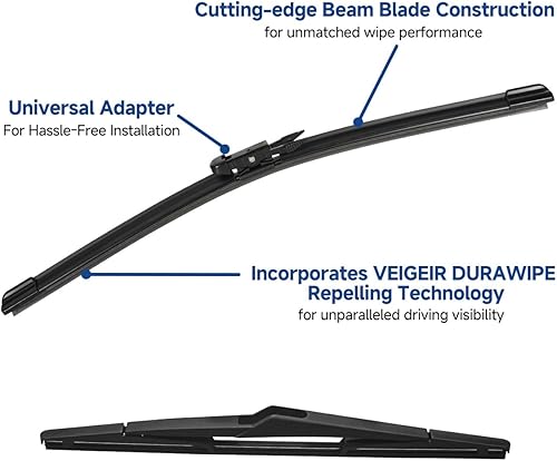 Vista 82 de Paquete de 3 limpiaparabrisas compatibles con Toyota RAV4 2019-2022, limpiaparabrisas delantero y trasero, juego de cuchillas de repuesto para mi