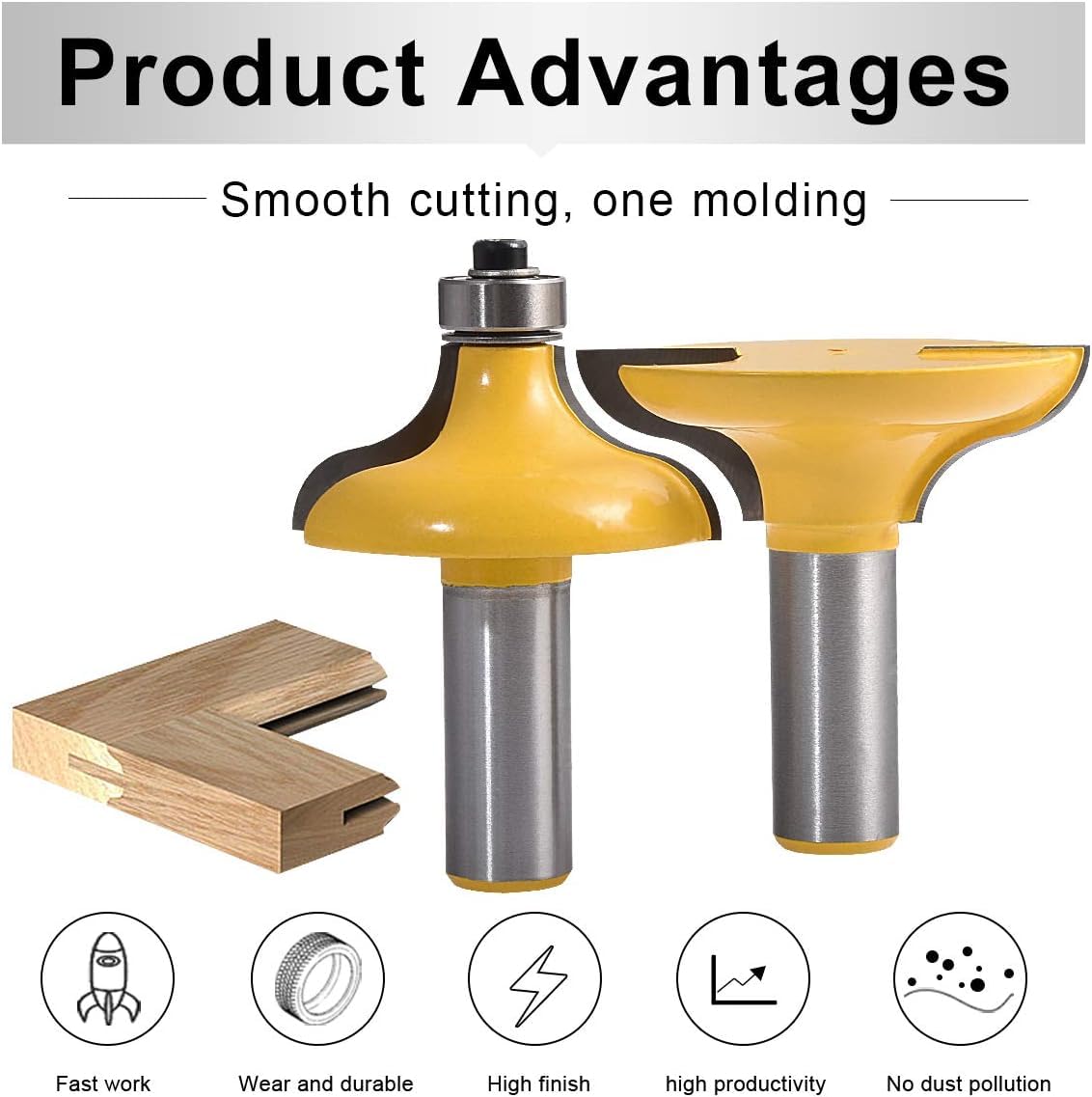 HOHXEN 2 Pcs Entry Door for Long Tenons Router Bit 1/2" Shank woodworking cutter Tool - Image 3