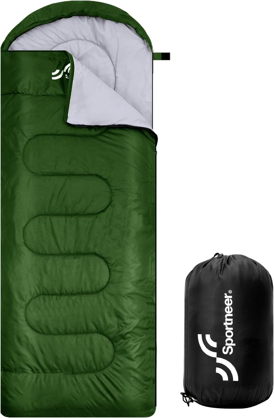 Sleeping Bag Camping Sleeping Bags: Sportneer Warm Sleeping Bags for Single Adults 3-4 Seasons, Waterproof, Lightweight, Large, Ultralight, for Adults