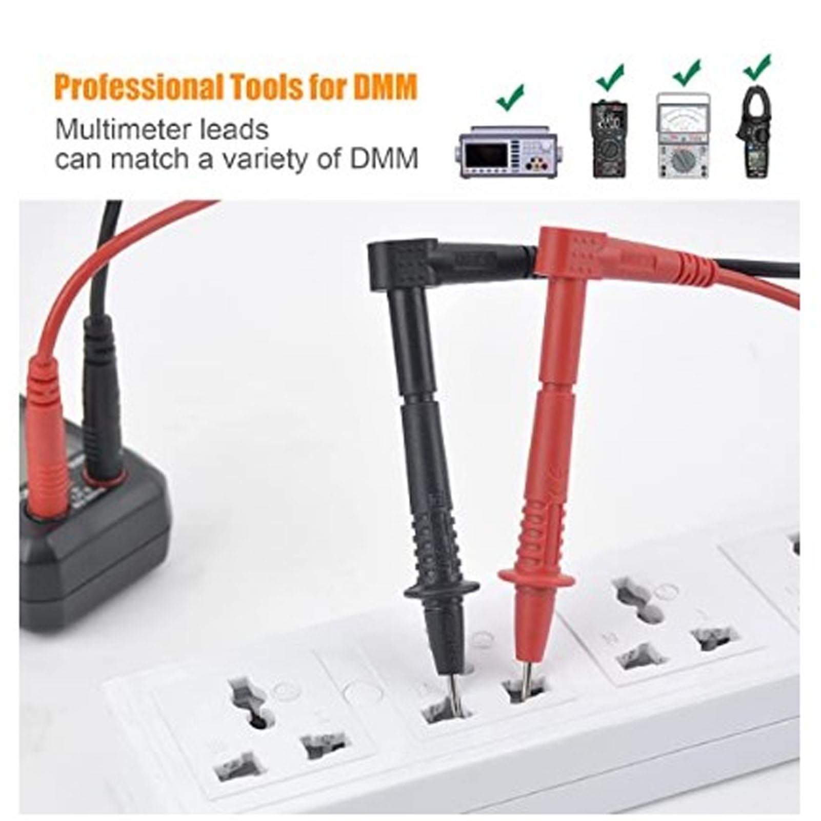 Kit de cables de prueba para multímetro, 25 uds., Clip de gancho de alambre de sonda de silicona suave para pruebas eléctricas digitales, uso en automóviles