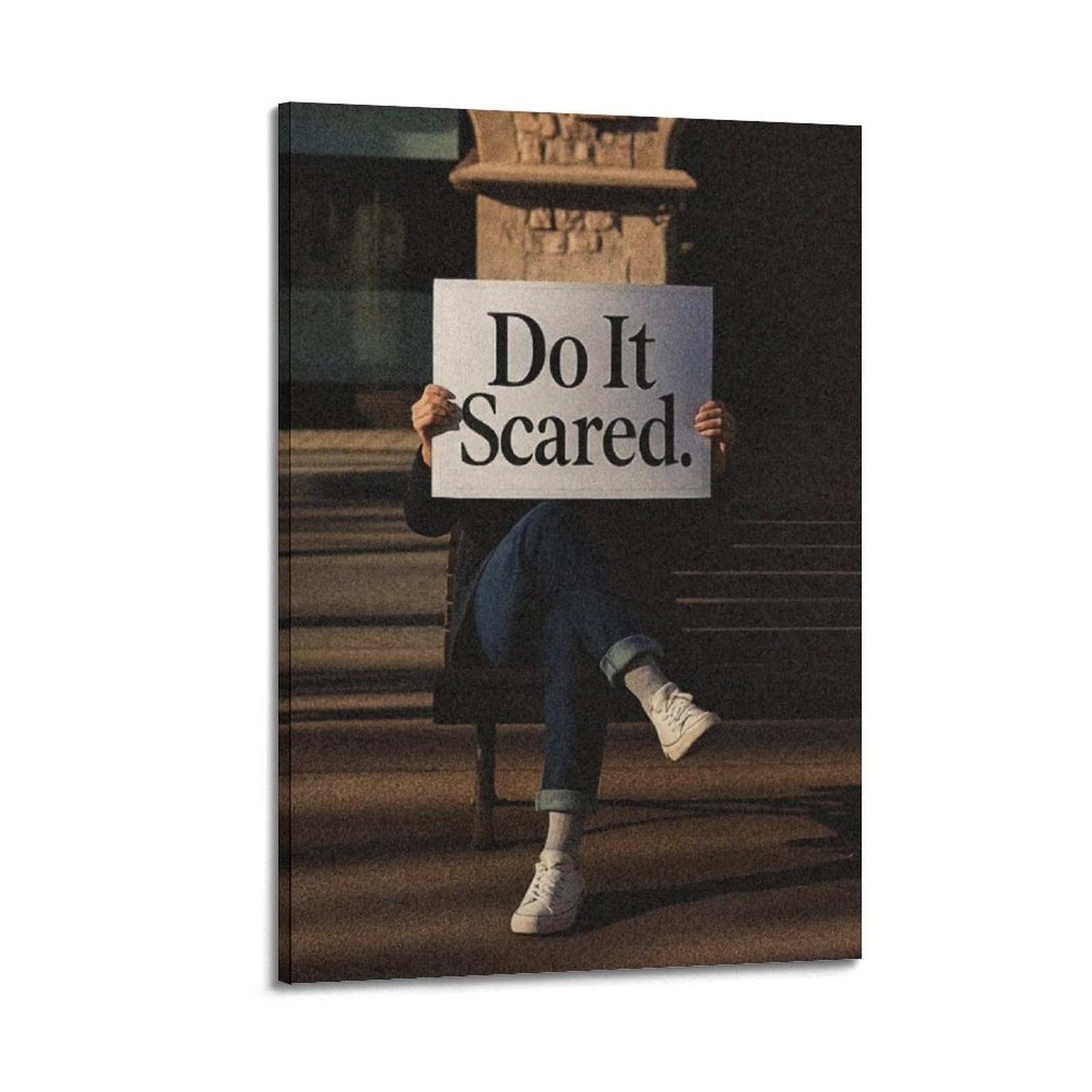 OKAHYS Motivational Quotes Poster Do It Scared Decorative Painting Canvas Wall Artworks Picture 20x30inch(50x75cm)