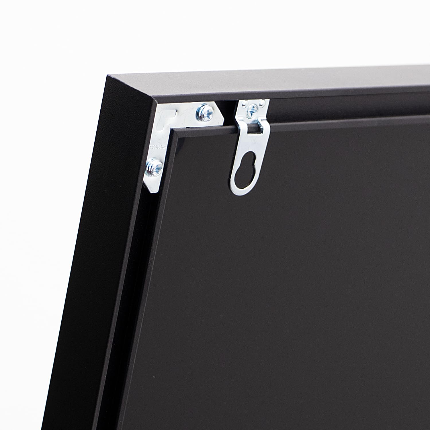 Rechteckiger Ganzkörper Standspiegel schmal 50x150cm, eingefasst im edlen schwarzen Aluminium Rahmen - kristallklare Spiegelung mit High-Definition-Glas - für Schlafzimmer, Bad, Flur, Wohnzimmer