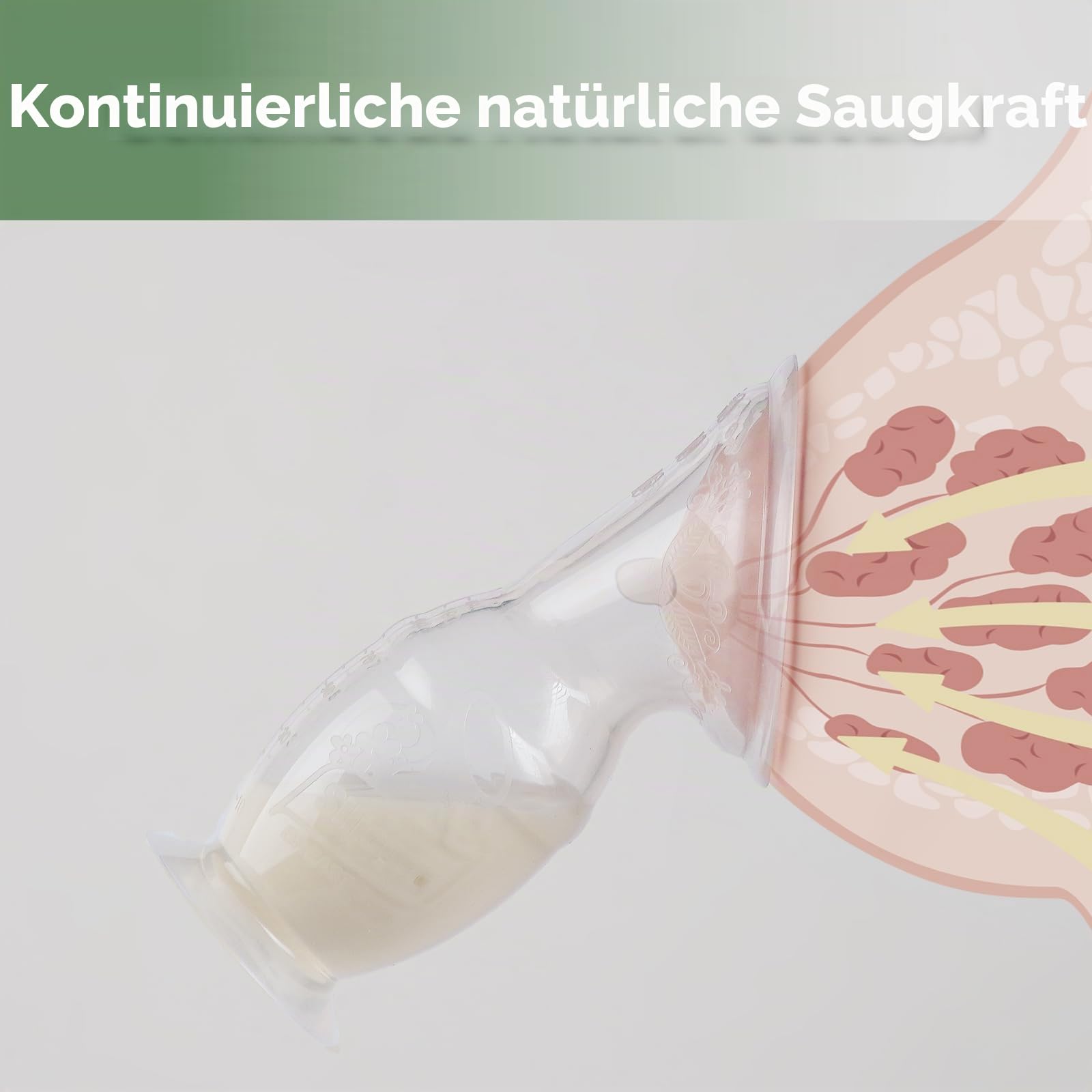 haakaa 100 ML Handmilchpumpe mit Silikondeckel und Saugfuß, Transparent Manuelle Brustpumpe, Silikon Milchpumpe & Muttermilchauffänger, Gesund und Harmlos