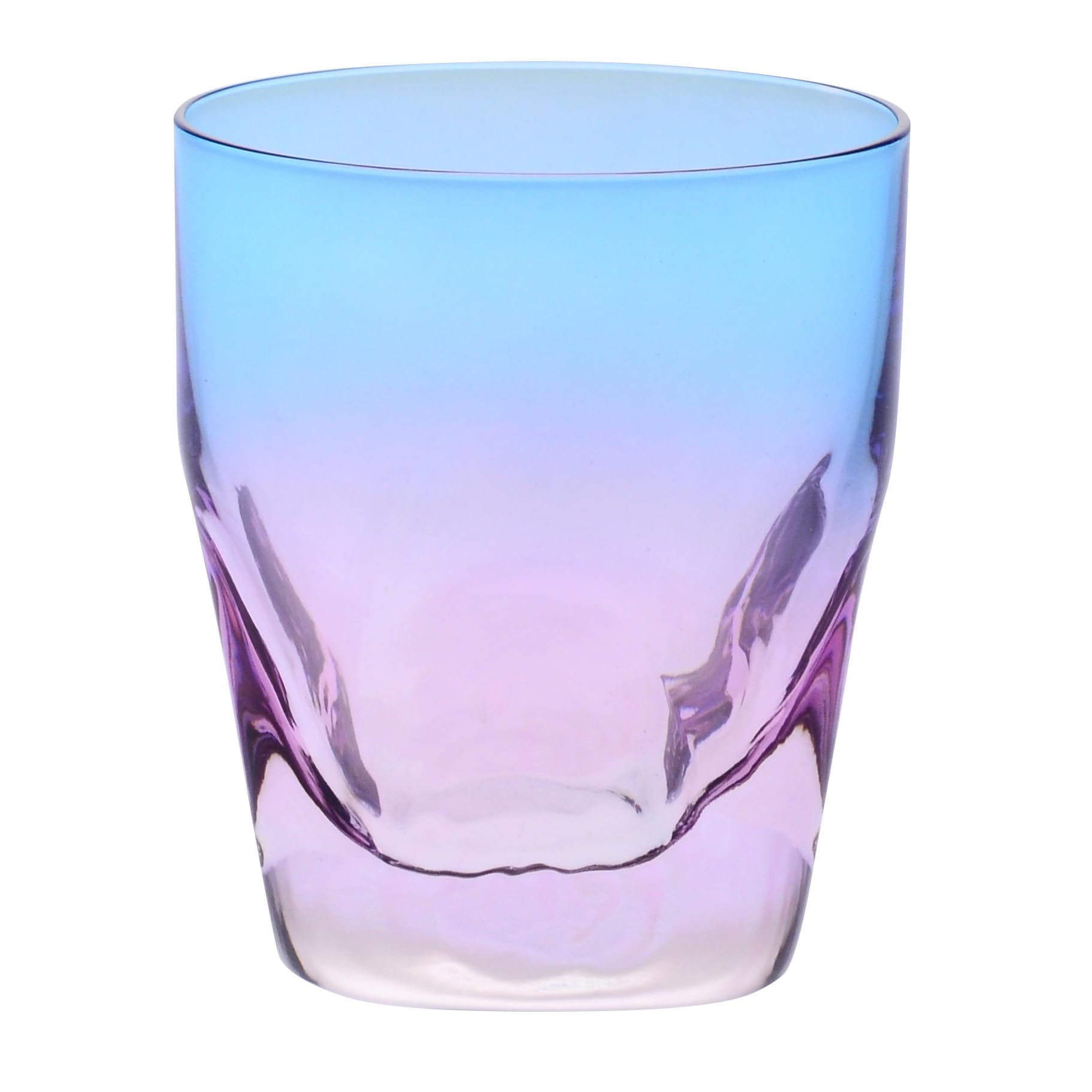 Krosno – Vasos de Whisky, Bebidas y Cócteles 260 ml – Set de 6 unidades en 6 colores únicos – Colección Aurora – Cristal sin Plomo – Pintados a Mano
