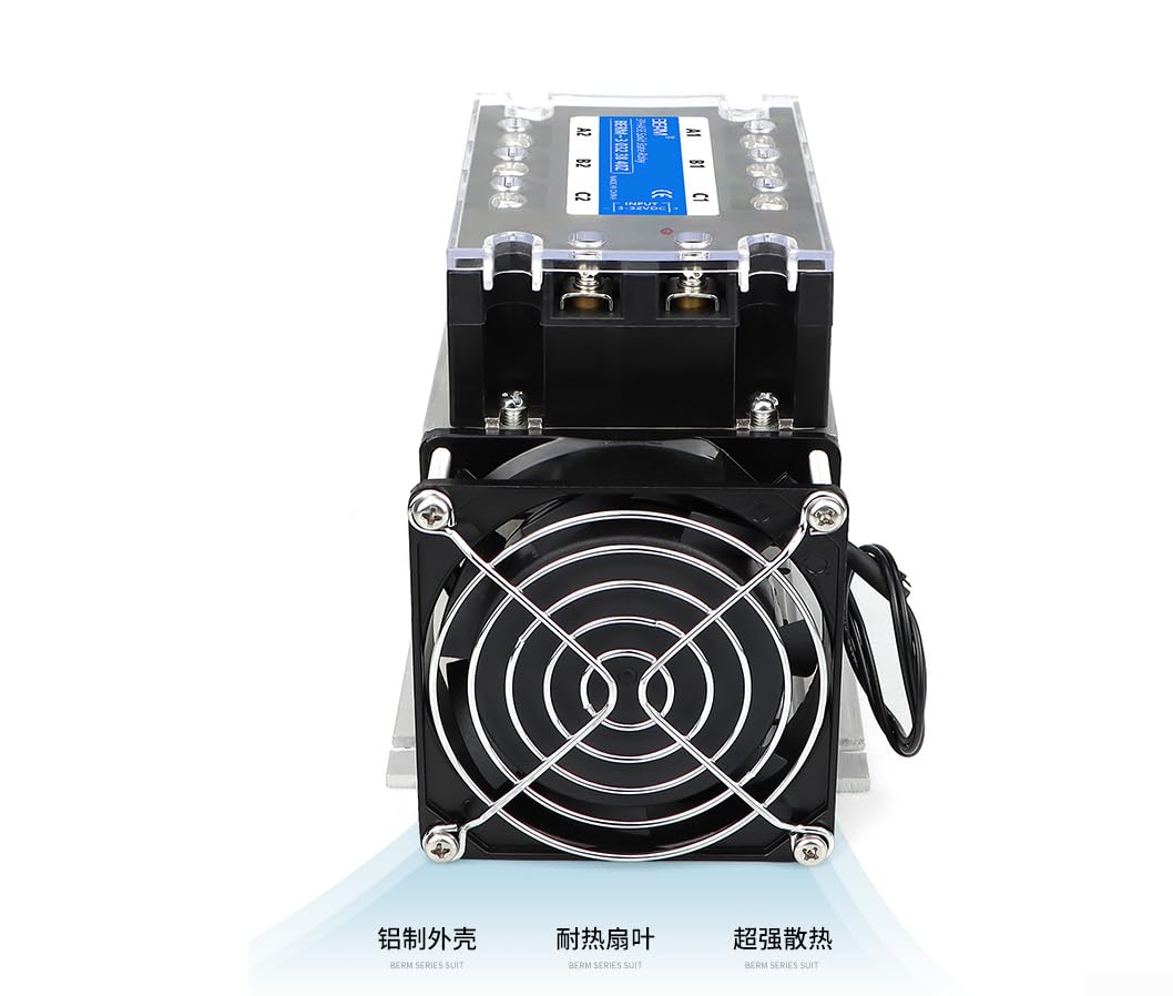 Relé de estado sólido trifásico Industrial Control CC Módulo AC con disipador de calor para entrada de 3-32 V y salida de 24-480 V hasta 100 A (80 A)