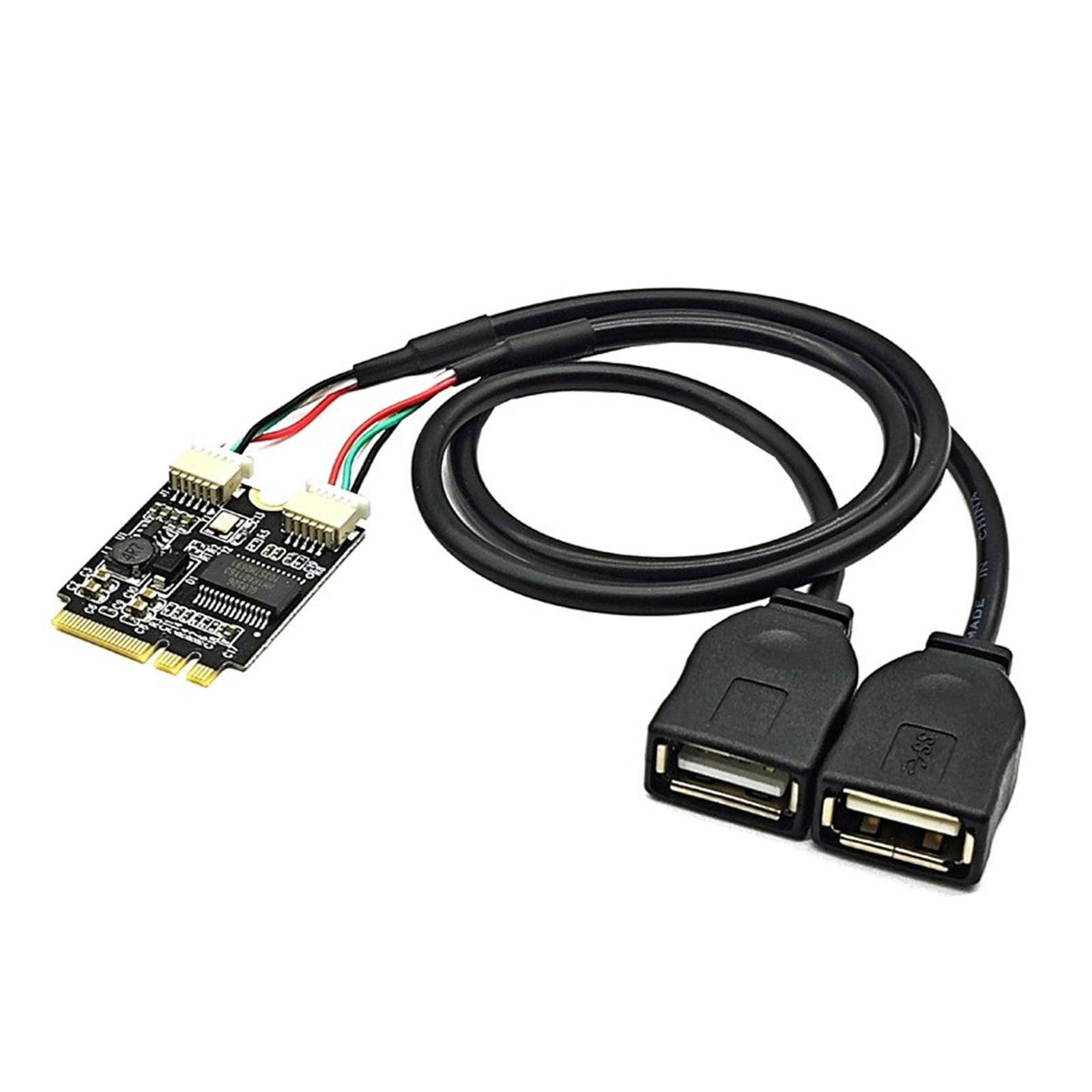 Wifi Key A To Usb Adapter Card For Laptop Mainboard To Double Usb2.0 Expansion Card