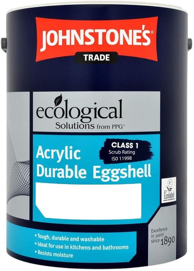 5LTR - JOHNSTONES Trade Acrylic Eggshell Brilliant White