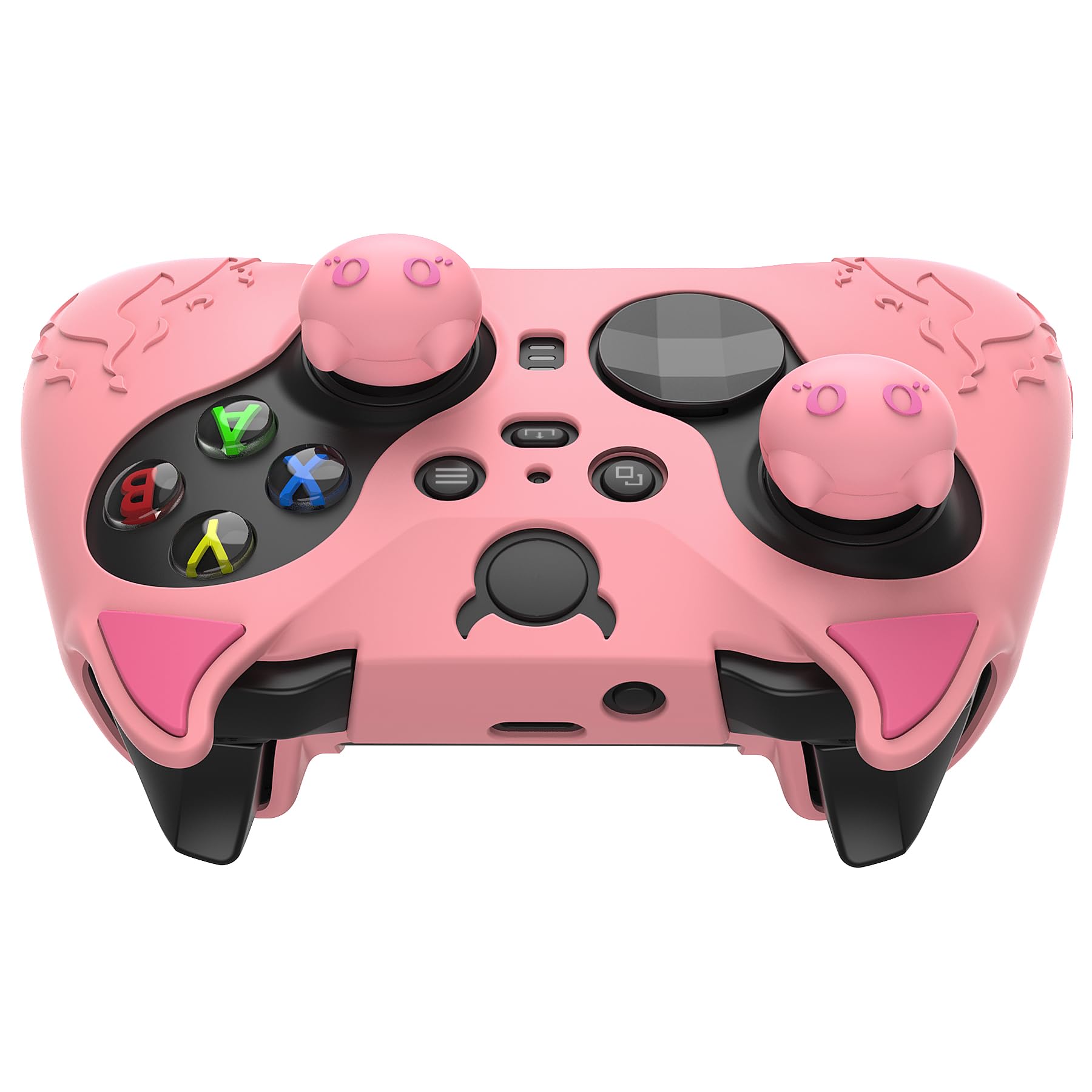 playvital Cover per Xbox Elite Series 2 Controller, Custodia Silicone Protettiva Antiscivolo Copri Analogici per Xbox Elite Series 2 Core Wireless Joystick, Demone Carino-Rosa