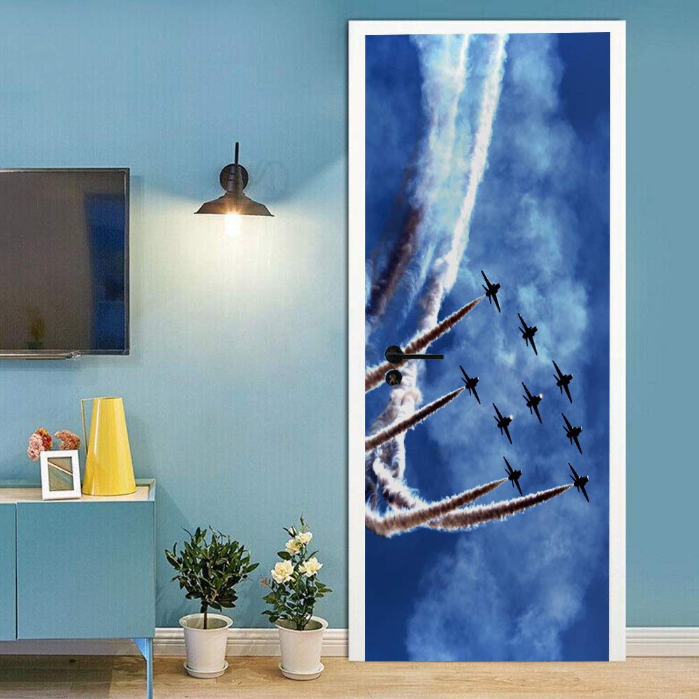 Sticker de porte avion 88x200cm pour masquer les imperfections d'une porte
