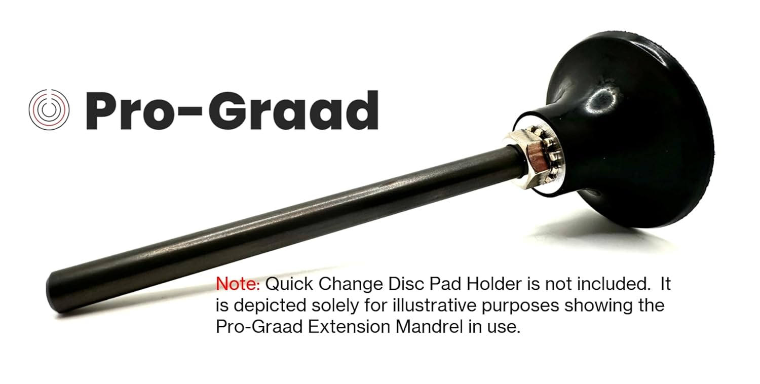 EM-146 6” Extension Shank for Quick Change Disc Pad Holders & Bore Polishers, 1/4" Shank Mandrel x 6" Overall Length, 1/4"-20 Thread Size, Compatible with Roll Lock, TR, TS Holder