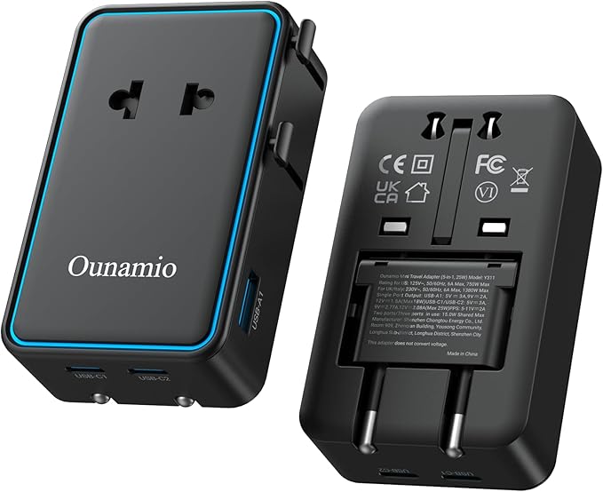 Universal Travel Adapter, 【2026 Ultra-Slim Mini】 PD 25W 4-Po